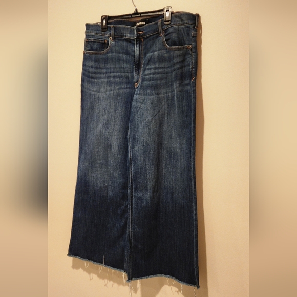 Express Dark Blue Wide Leg High Rise Jeans
